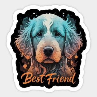 Colorful dog portrait - Best Friend Sticker